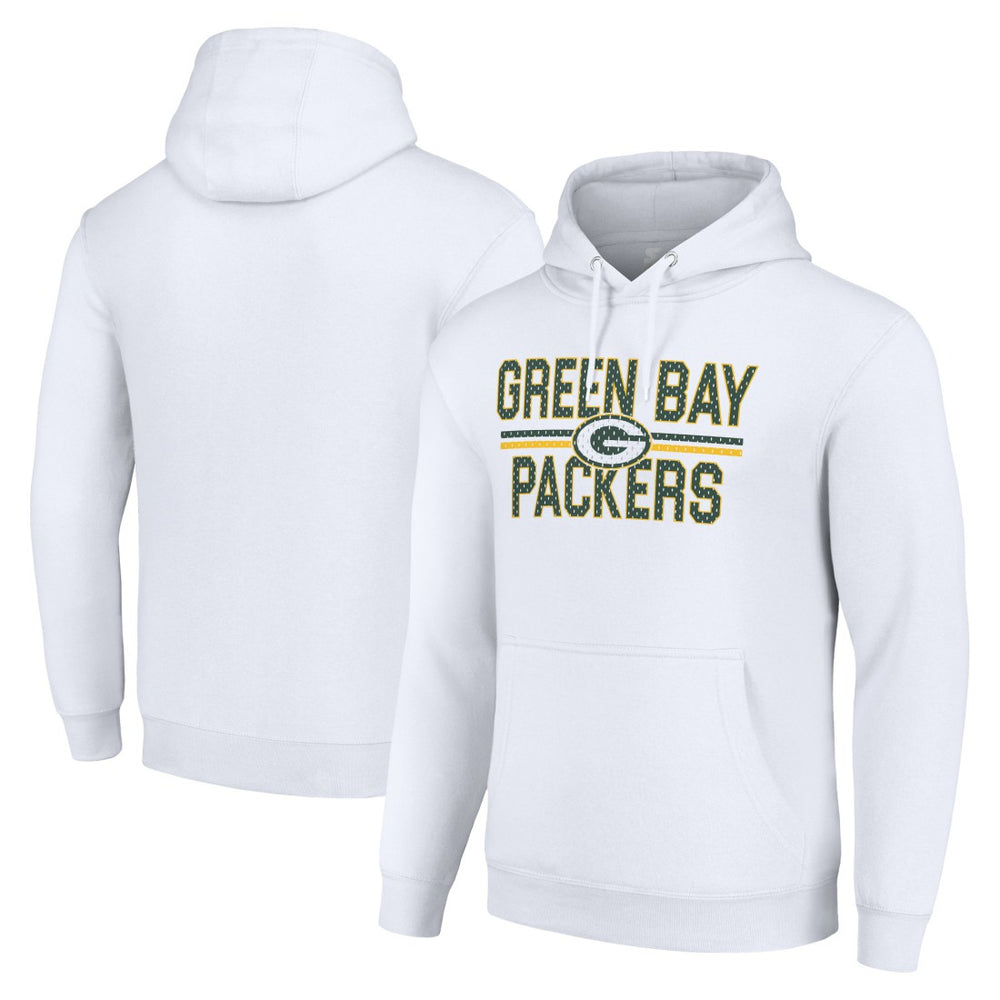 Starter Unisex Team Mesh Print Graphic Tri-Blend Pullover Hoodie - Green Bay Packers