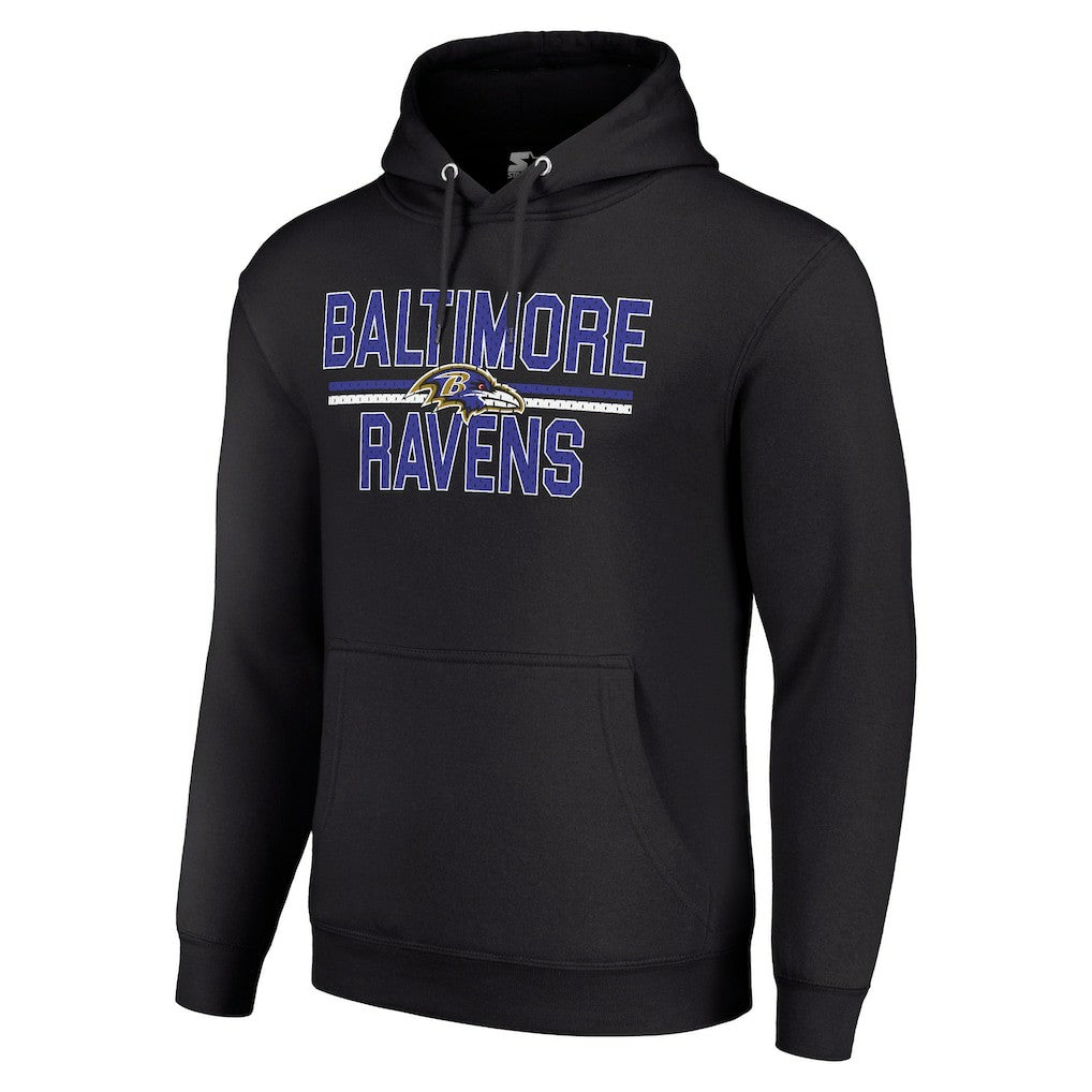Starter Unisex Team Mesh Print Graphic Tri-Blend Pullover Hoodie - Baltimore Ravens