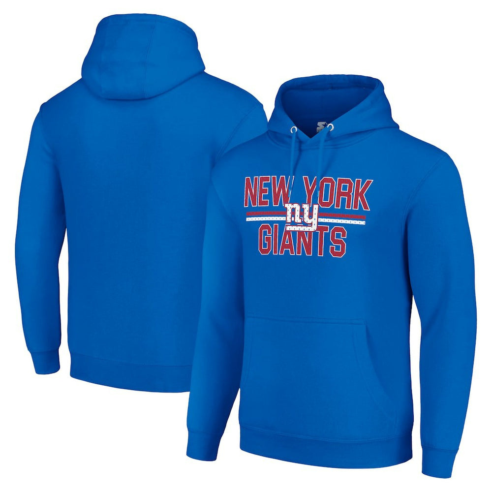 Starter Unisex Team Mesh Print Graphic Tri-Blend Pullover Hoodie - New York Giants