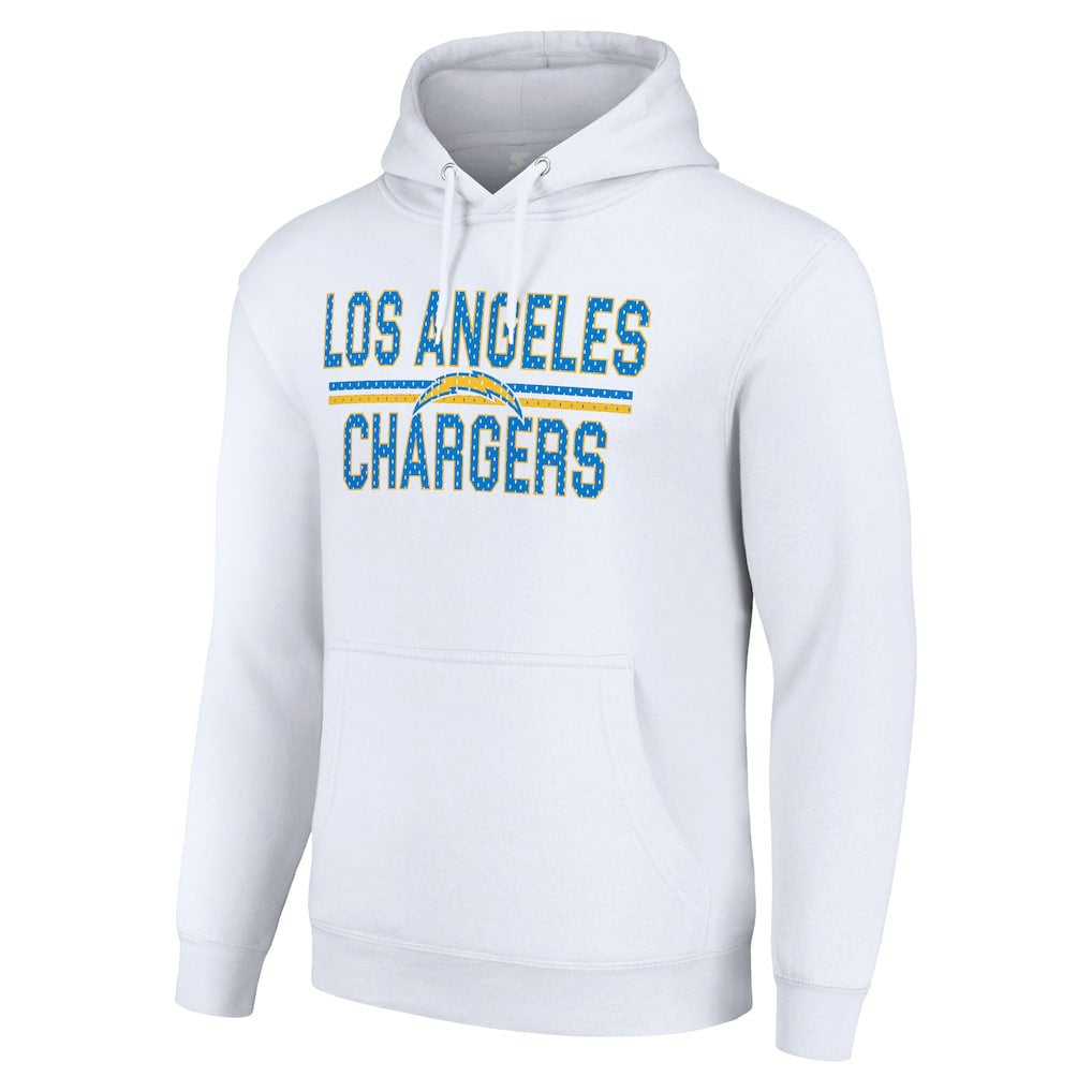 Starter Unisex Team Mesh Print Graphic Tri-Blend Pullover Hoodie - Los Angeles Chargers