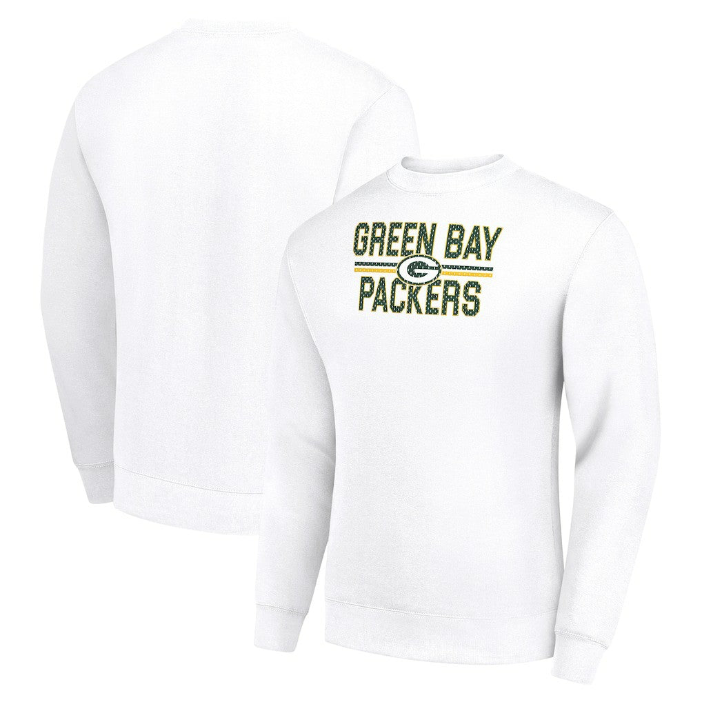 Starter Team Mesh Print Graphic Pullover Sweatshirt - Green Bay Packers
