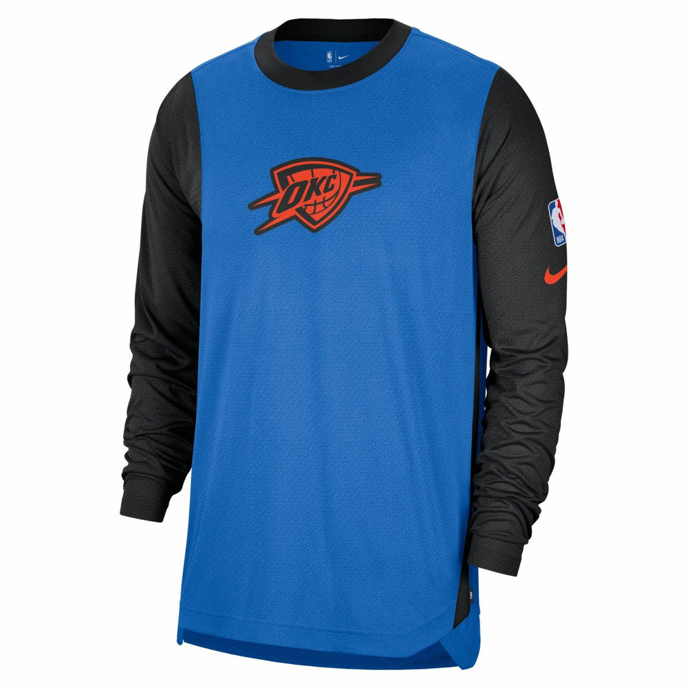 NBA Oklahoma City Thunder 2024/25 City Edition Authentic Pregame Performance Long Sleeve Shooting T-Shirt
