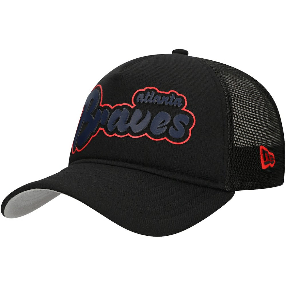 MLB Atlanta Braves New Era Retro Bold A-Frame Trucker 9FORTY Adjustable Hat