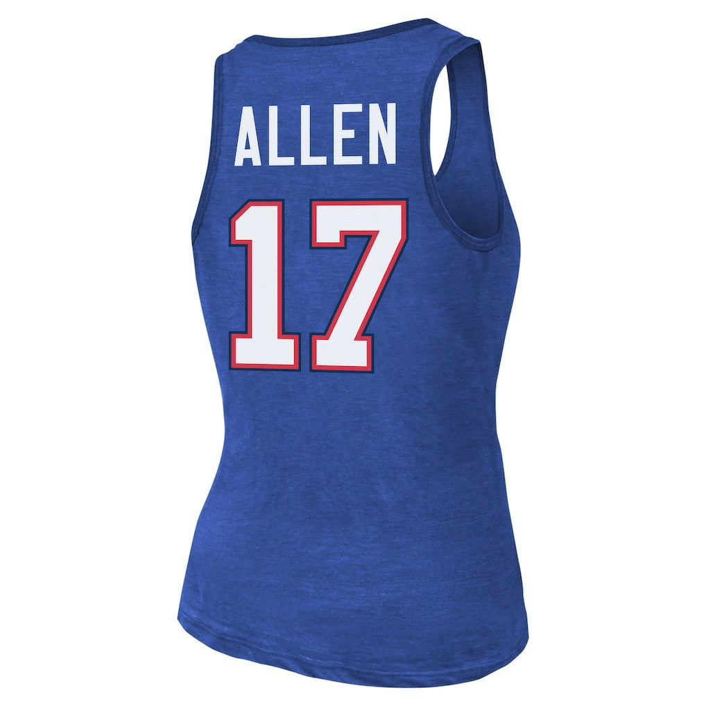 Josh Allen  Majestic Threads Women's Name & Number Tri-Blend Tank Top - Buffalo Bills