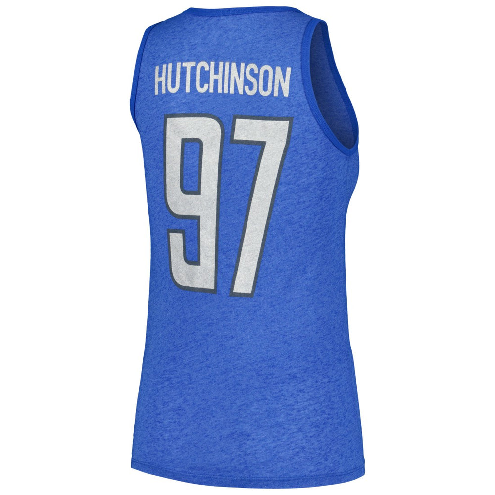 Aidan Hutchinson  Majestic Threads Women's Name & Number Tri-Blend Tank Top - Detroit Lions