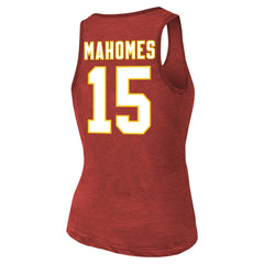 Patrick Mahomes  Majestic Threads Women's Name & Number Tri-Blend Tank Top - Kansas City Chiefs