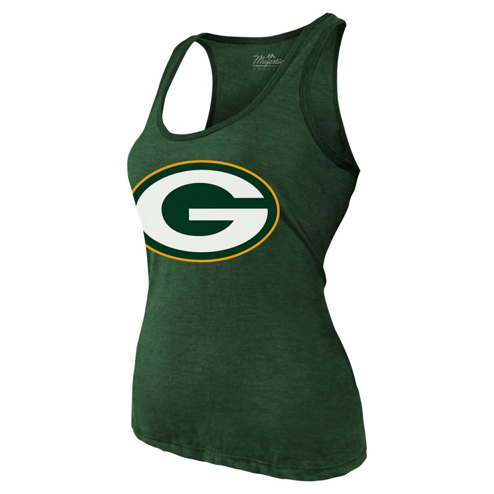 Jordan Love  Majestic Threads Women's Name & Number Tri-Blend Tank Top - Green Bay Packers