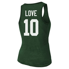 Jordan Love  Majestic Threads Women's Name & Number Tri-Blend Tank Top - Green Bay Packers