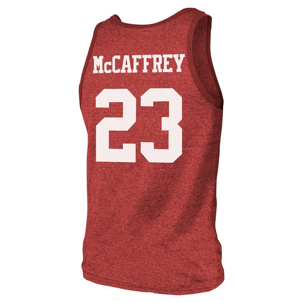 Christian McCaffrey  Majestic Threads Tri-Blend Player Name & Number Tank Top - San Francisco 49ers