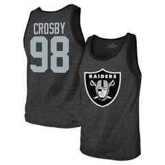 Maxx Crosby  Majestic Threads Tri-Blend Player Name & Number Tank Top - Las Vegas Raiders