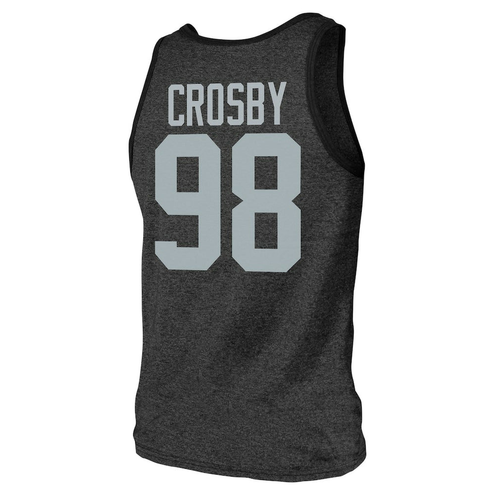 Maxx Crosby  Majestic Threads Tri-Blend Player Name & Number Tank Top - Las Vegas Raiders