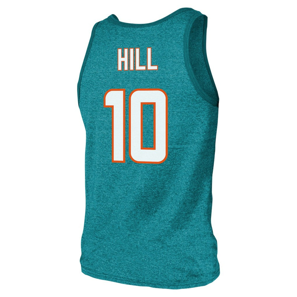 Tyreek Hill  Majestic Threads Tri-Blend Player Name & Number Tank Top - Miami Dolphins