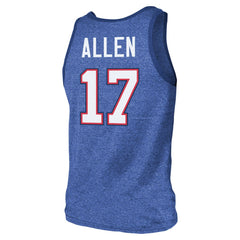Josh Allen  Majestic Threads Tri-Blend Player Name & Number Tank Top - Buffalo Bills
