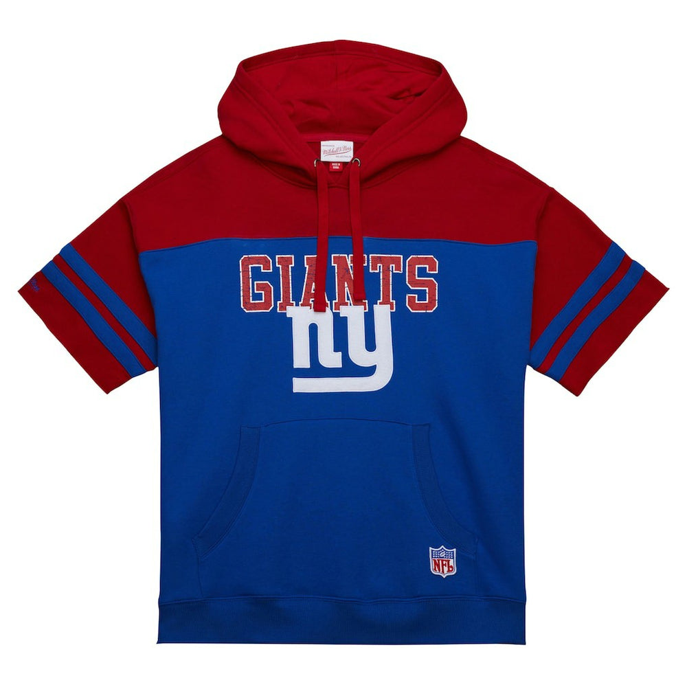 Off Field Vintage Logo Short Sleeve Pullover Hoodie - New York Giants
