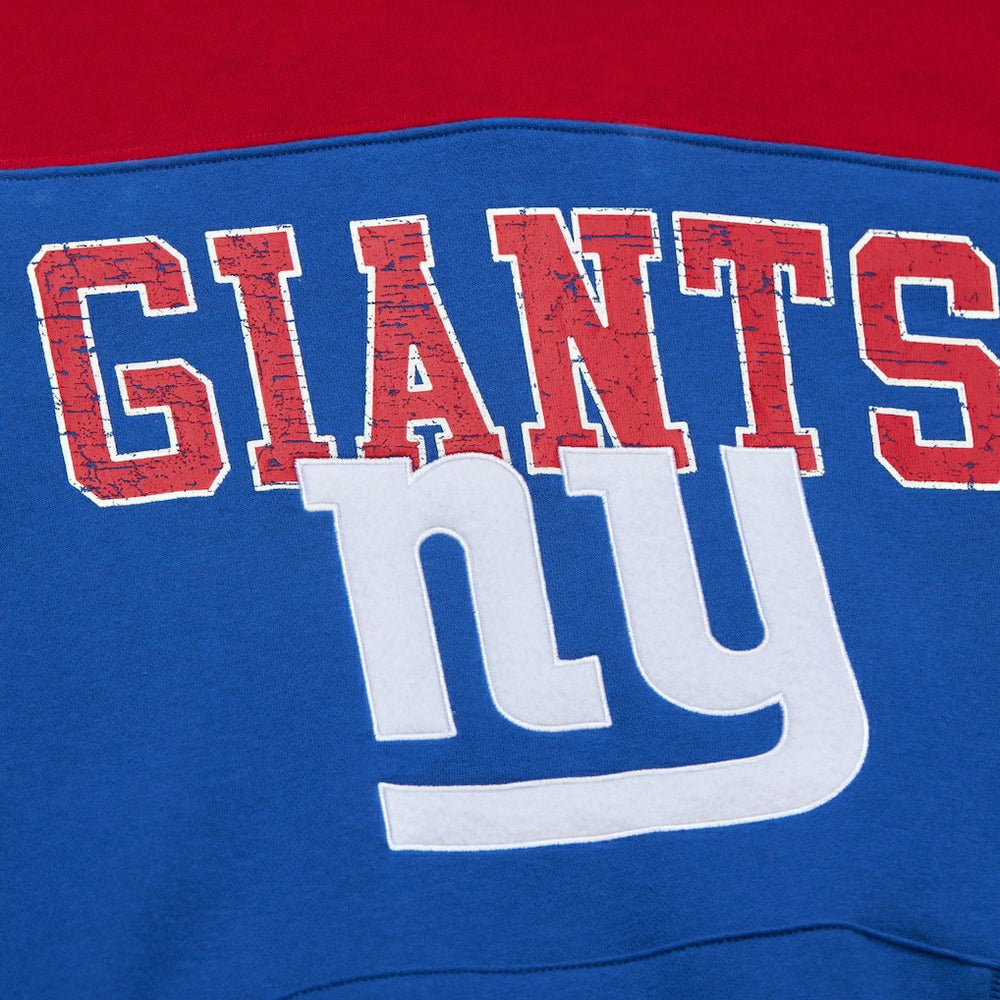 Off Field Vintage Logo Short Sleeve Pullover Hoodie - New York Giants