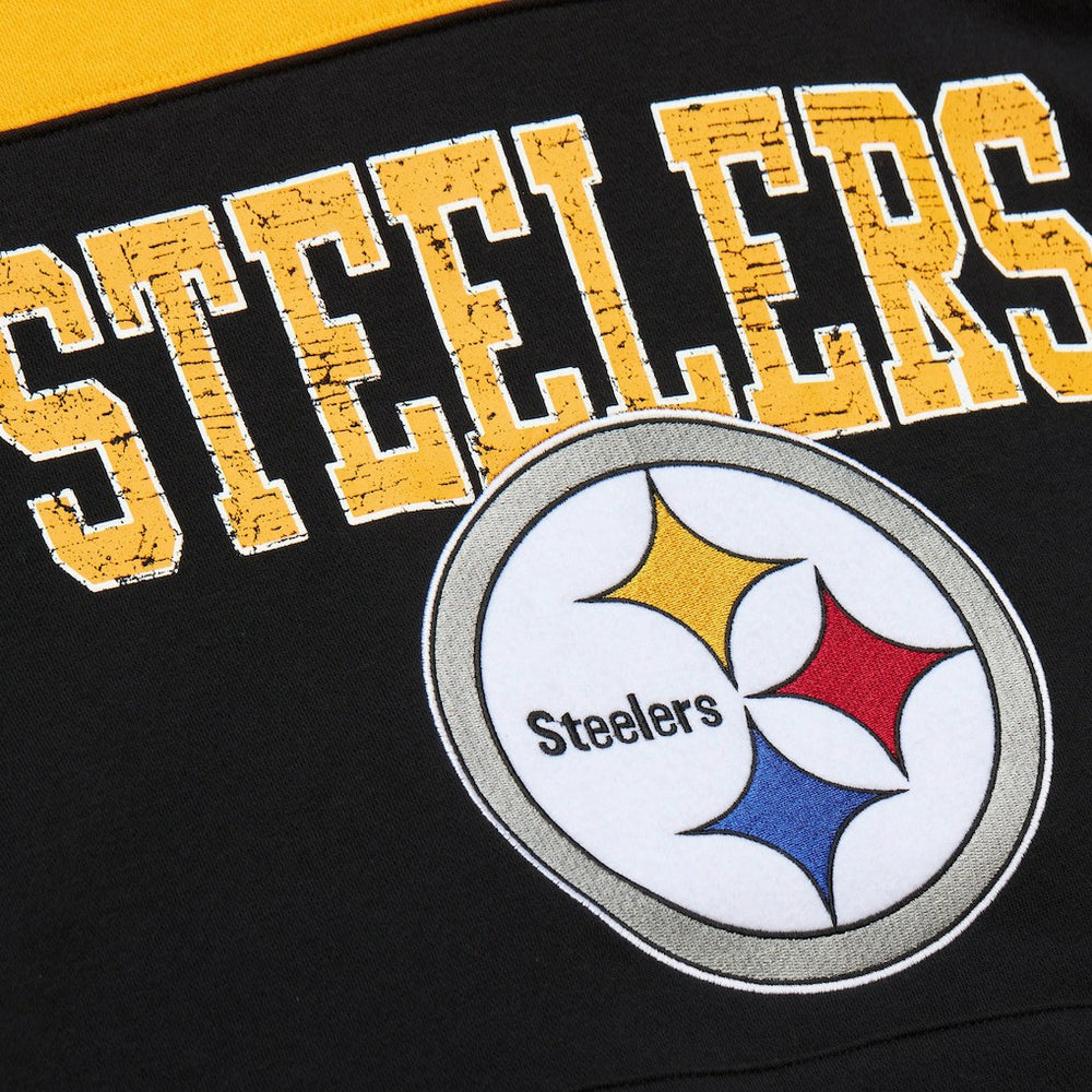 Off Field Vintage Logo Short Sleeve Pullover Hoodie - Pittsburgh Steelers