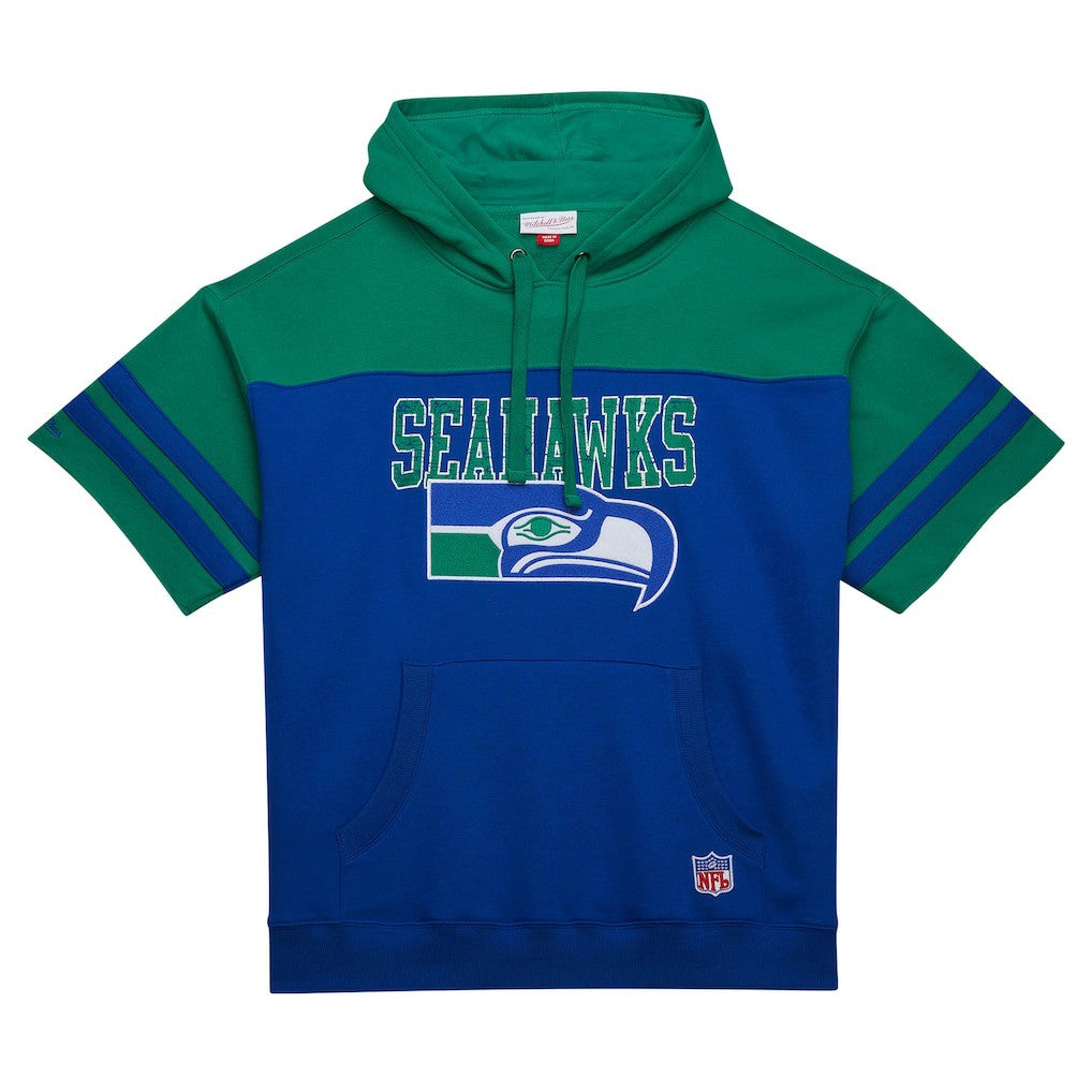 Off Field Vintage Logo Short Sleeve Pullover Hoodie - Seattle Seahawks