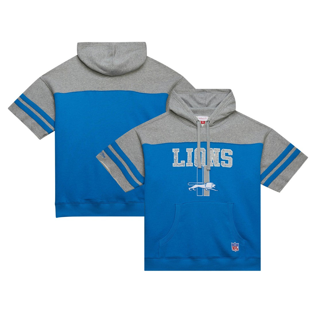 Off Field Vintage Logo Short Sleeve Pullover Hoodie - Detroit Lions