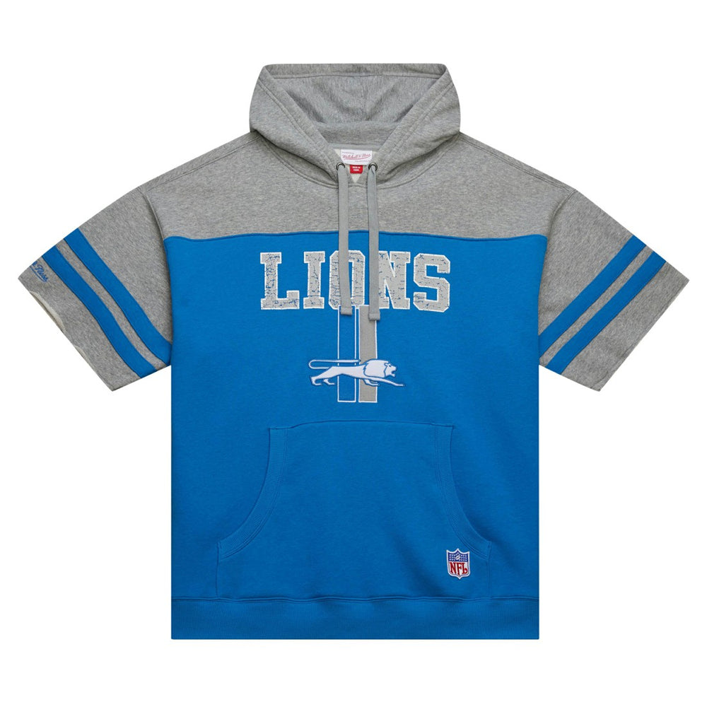 Off Field Vintage Logo Short Sleeve Pullover Hoodie - Detroit Lions