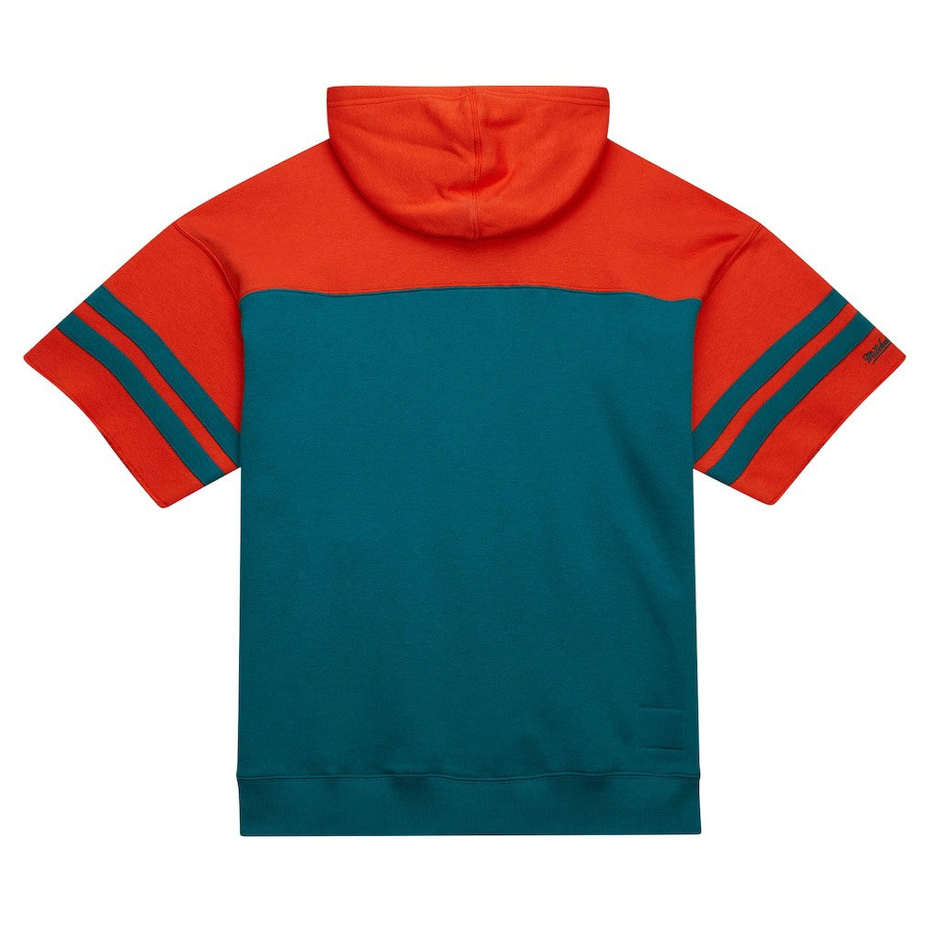 Off Field Vintage Logo Short Sleeve Pullover Hoodie - Miami Dolphins