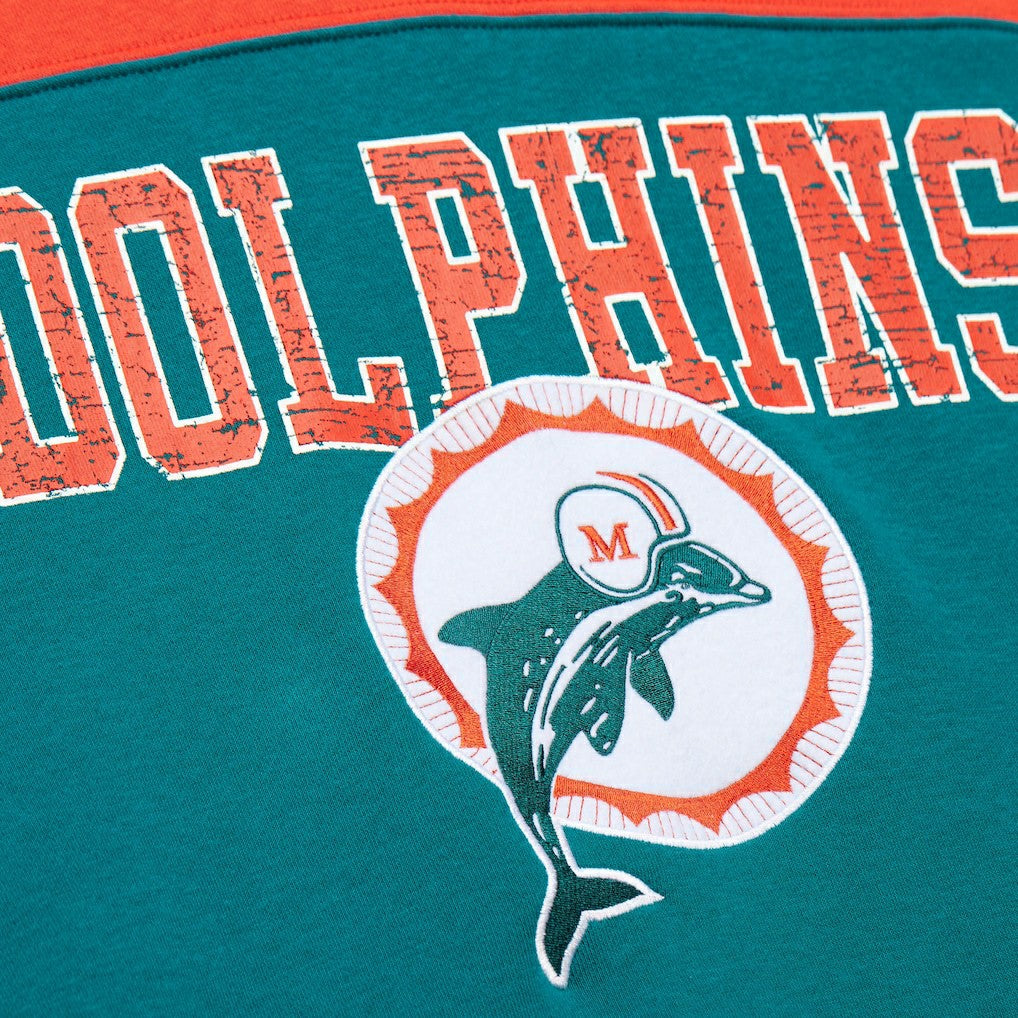 Off Field Vintage Logo Short Sleeve Pullover Hoodie - Miami Dolphins