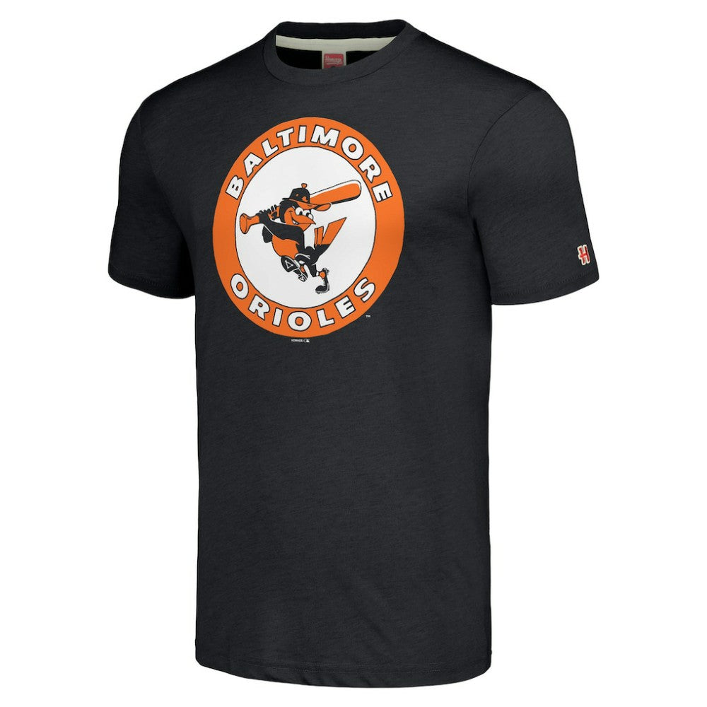 MLB Baltimore Orioles Homage Cooperstown Collection Hand-Drawn Logo Tri-Blend T-Shirt
