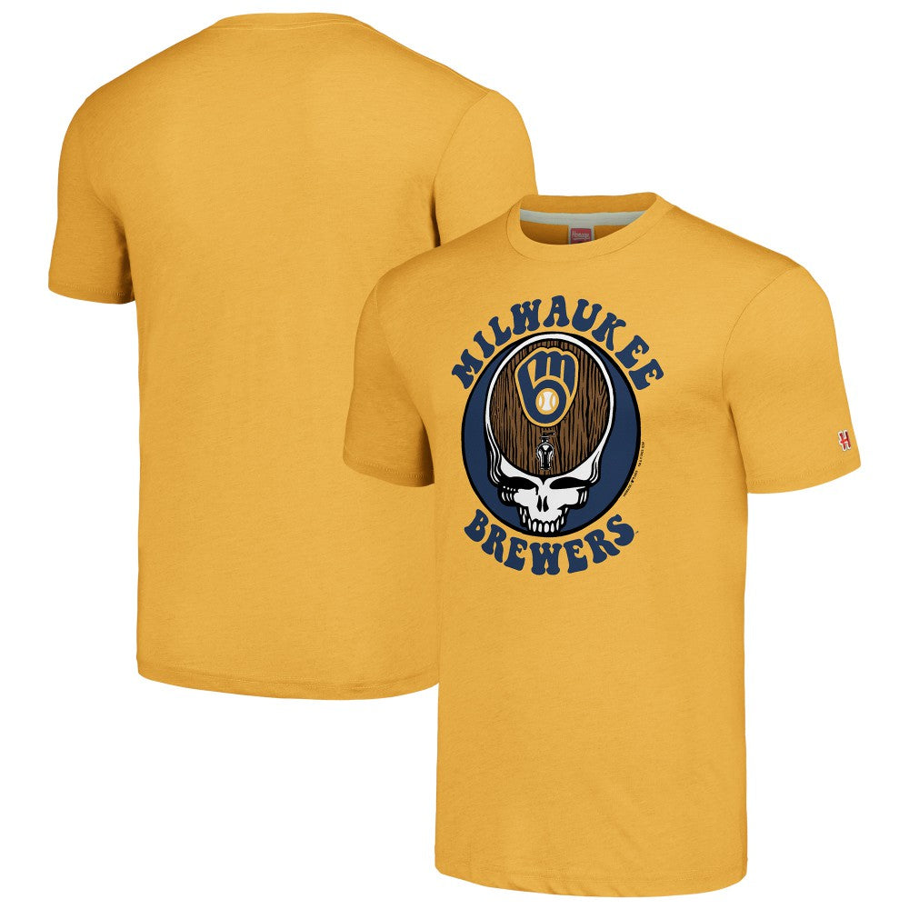 MLB Milwaukee Brewers Homage Grateful Dead Tri-Blend T-Shirt