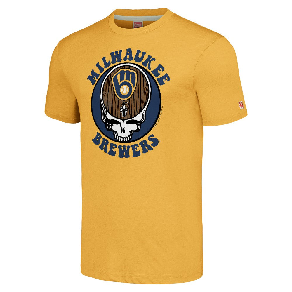 MLB Milwaukee Brewers Homage Grateful Dead Tri-Blend T-Shirt