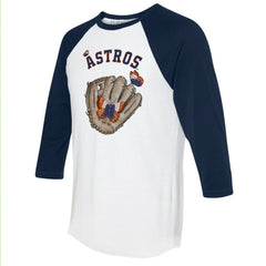 MLB Houston Astros Tiny Turnip Unisex Butterfly Glove 3/4-Sleeve Raglan T-Shirt