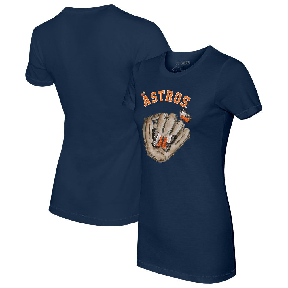 MLB Houston Astros Tiny Turnip Women's Butterfly Glove T-Shirt
