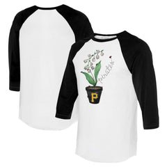 MLB Pittsburgh Pirates Tiny Turnip Unisex Lilies and Ladybugs 3/4-Sleeve Raglan T-Shirt