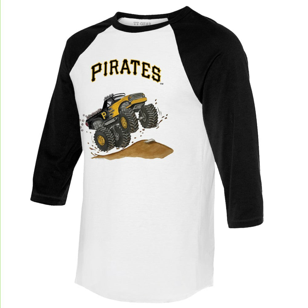 MLB Pittsburgh Pirates Tiny Turnip Unisex Monster Truck 3/4-Sleeve Raglan T-Shirt