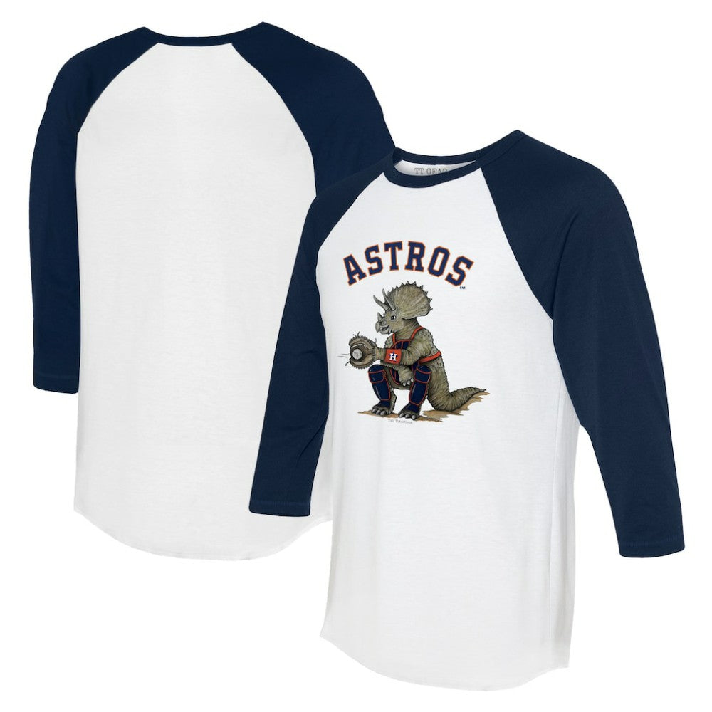 MLB Houston Astros Tiny Turnip Unisex Triceratops 3/4-Sleeve Raglan T-Shirt
