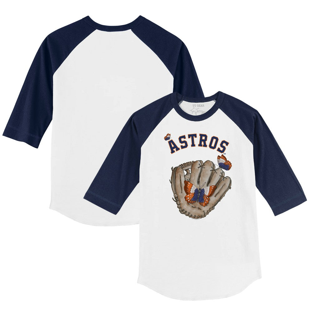 MLB Houston Astros Tiny Turnip Youth Butterfly Glove 3/4-Sleeve Raglan T-Shirt