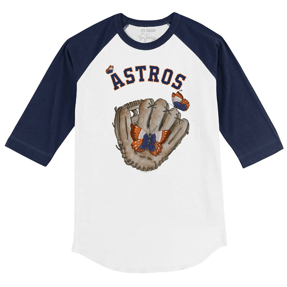 MLB Houston Astros Tiny Turnip Youth Butterfly Glove 3/4-Sleeve Raglan T-Shirt