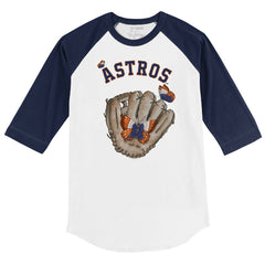 MLB Houston Astros Tiny Turnip Youth Butterfly Glove 3/4-Sleeve Raglan T-Shirt