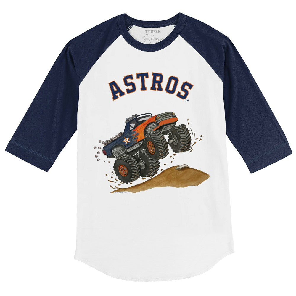 MLB Houston Astros Tiny Turnip Youth Monster Truck 3/4-Sleeve Raglan T-Shirt