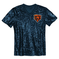 Girls Youth Wordmark Sequin V-Neck Top - Chicago Bears