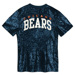 Girls Youth Wordmark Sequin V-Neck Top - Chicago Bears