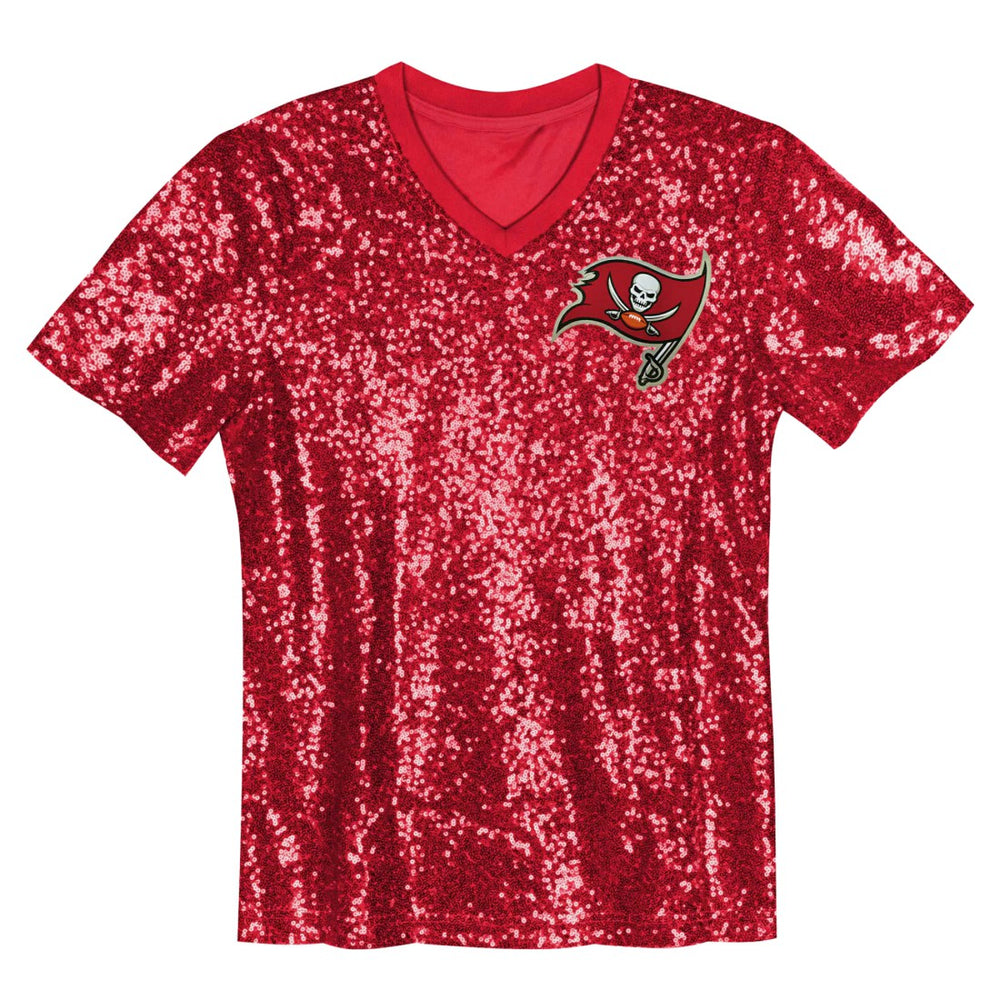 Girls Youth Wordmark Sequin V-Neck Top - Tampa Bay Buccaneers