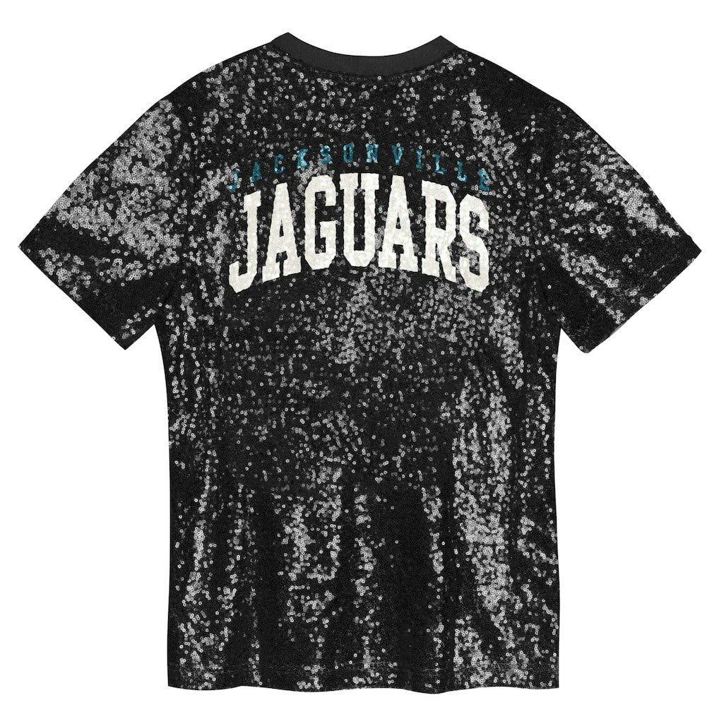 Girls Youth Wordmark Sequin V-Neck Top - Jacksonville Jaguars