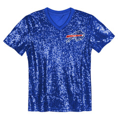 Girls Youth Wordmark Sequin V-Neck Top - Buffalo Bills