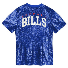 Girls Youth Wordmark Sequin V-Neck Top - Buffalo Bills