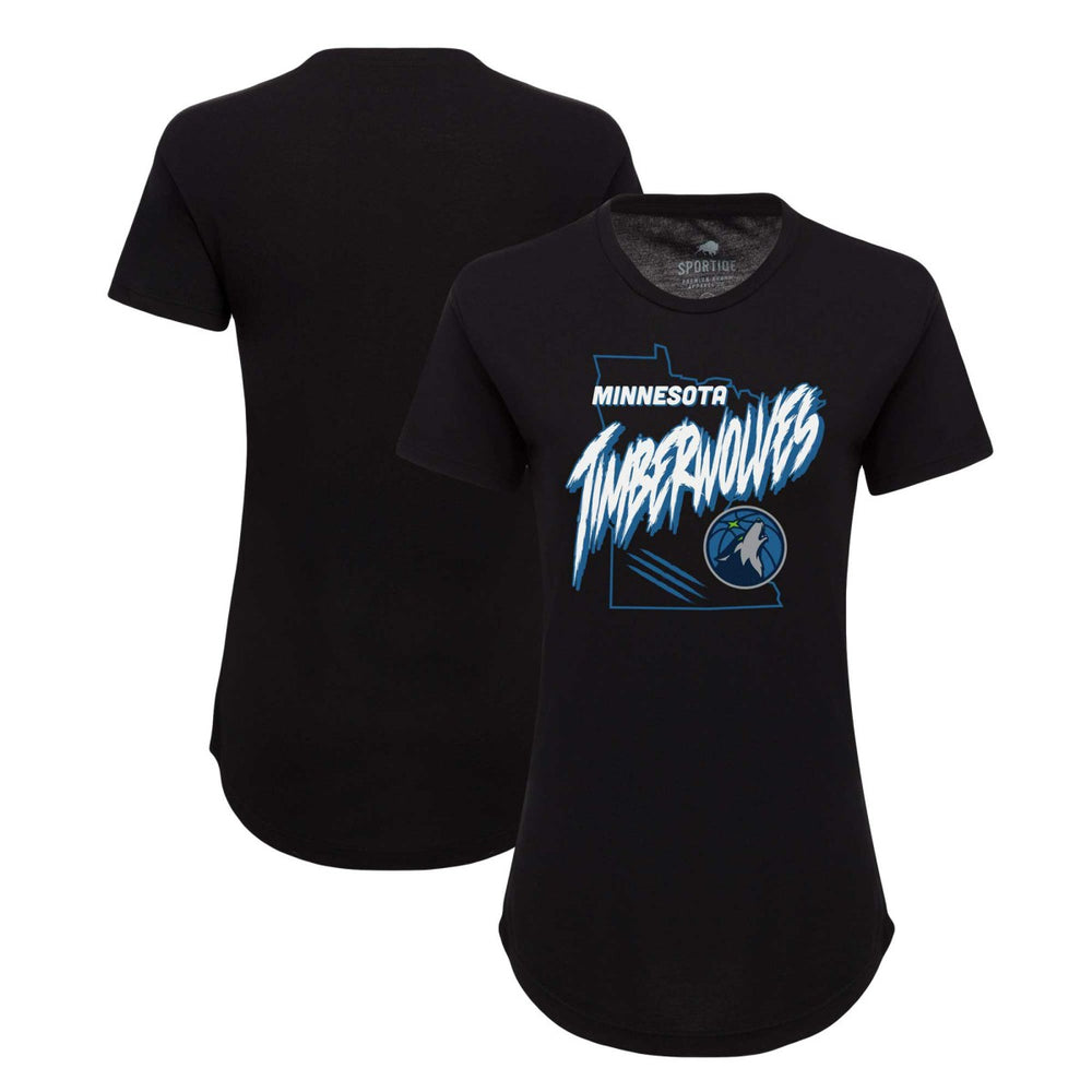 NBA Minnesota Timberwolves Sportiqe Women's Phoebe Super Soft Tri-Blend T-Shirt