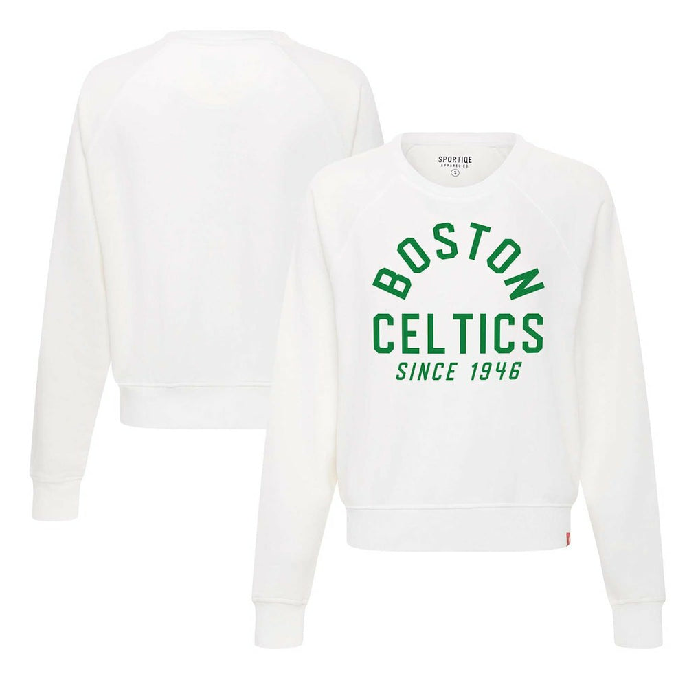 NBA Boston Celtics Sportiqe Women's Ashlyn Super Soft Raglan Pullover Sweatshirt