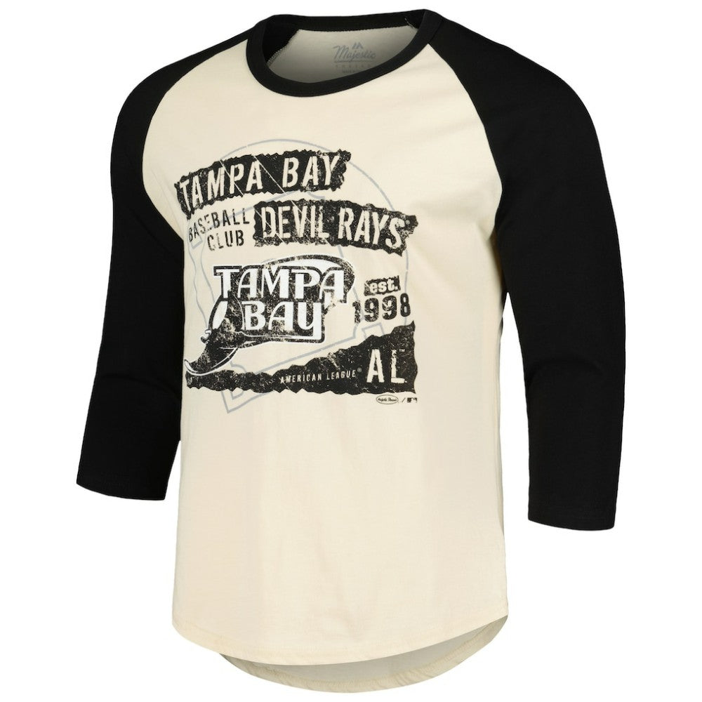 MLB Tampa Bay Rays Majestic Threads Raglan 3/4-Sleeve T-Shirt