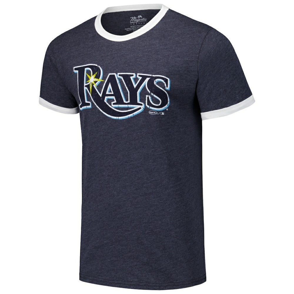 MLB Tampa Bay Rays Majestic Threads Ringer Tri-Blend T-Shirt