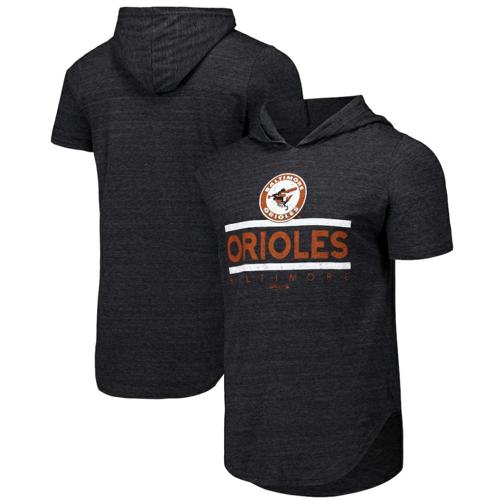 MLB Baltimore Orioles Majestic Threads Tri-Blend Hoodie T-Shirt