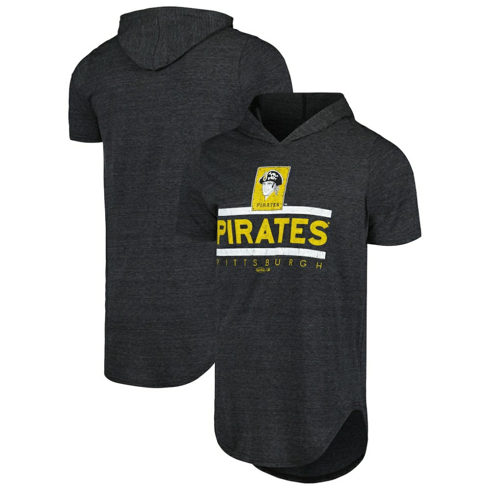 MLB Pittsburgh Pirates Majestic Threads Tri-Blend Hoodie T-Shirt
