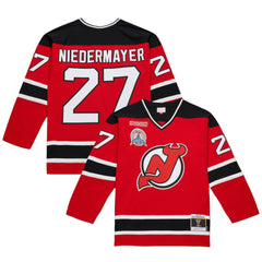 NHL Red Scott Niedermayer New Jersey Devils Mitchell & Ness Big & Tall 1999/00 Blue Line 2.0 Jersey